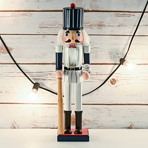 15-Inch Baseball Player Christmas Nutcracker Figurine Holiday Table Decor