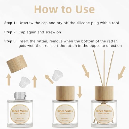 Lavender & Vanilla Reed Diffuser Set - Natural Aromatherapy Home Fragrance