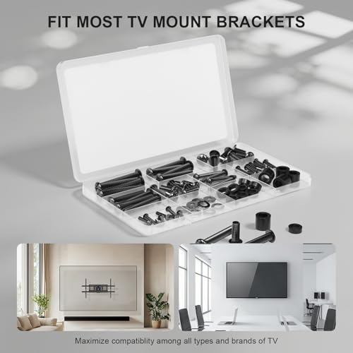 Universal TV Mounting Hardware Kit - M4 M5 M6 M8 Screws, Washers & Spacers