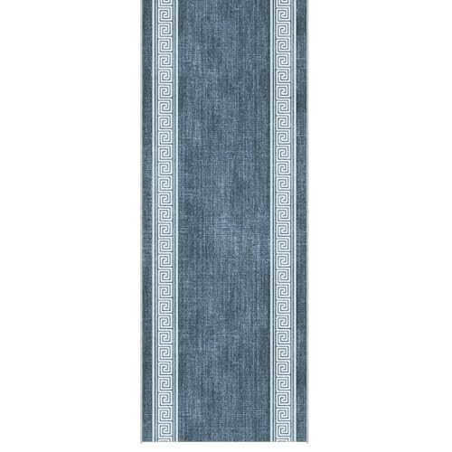 Washable 2x8 Hallway Runner Rug with Non-Slip Backing - Greek Border