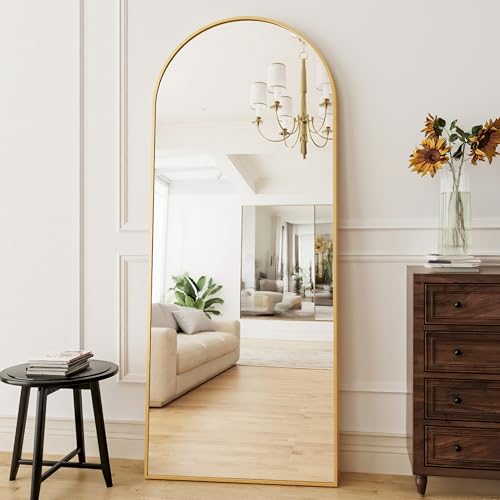 71"x26" Arched Full Length Mirror – Standing Floor Mirror with Gold Frame