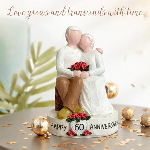 60th Wedding Anniversary Couple Figurine, Diamond Anniversary Keepsake