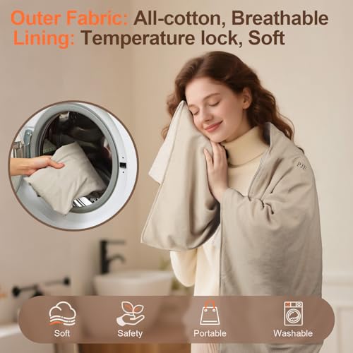 USB Portable Heated Shawl Wrap with 3 Adjustable Heating Settings