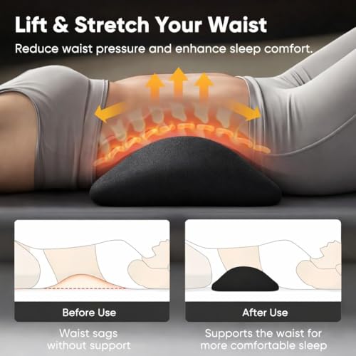 Ergonomic Lumbar Support Cushion with Heat & Vibration - Portable Back Pillow for Chair & Sofa