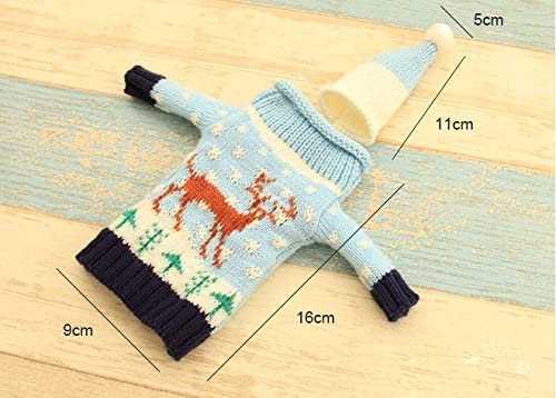Christmas Wine Bottle Covers and Hats Kit - 4 Pack Ugly Sweater Style Decorations