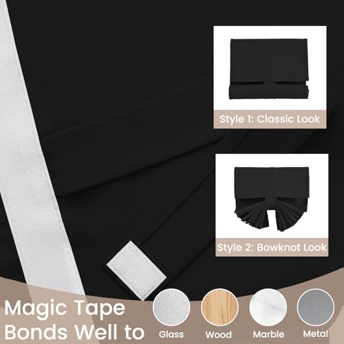 Blackout Door Window Curtain Panel - Thermal Insulated No Drill, 8x36"