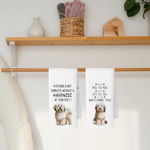 Havanese Kitchen Towels Set of 2, Dog Gifts for Women, Gifts, Lover