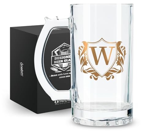 Personalized Beer Mug - 17 oz Heavy Duty Stein with Handle for Men - Birthday Christmas Gift W