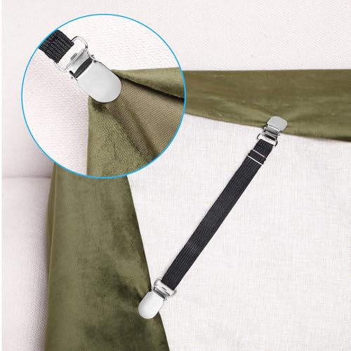 24 Pcs Adjustable Bed Sheet Clips - Heavy Duty Elastic Fasteners