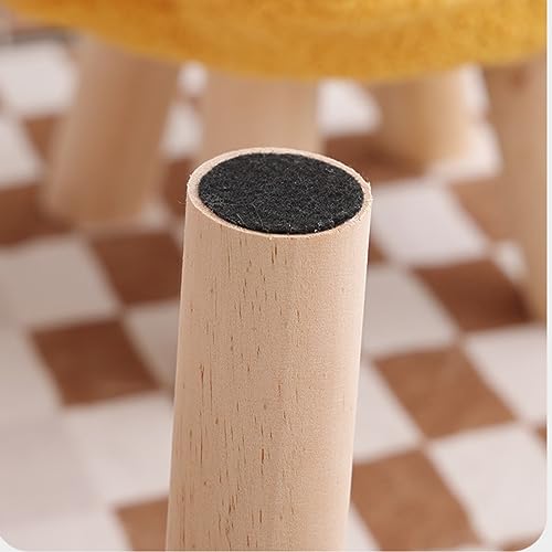 Flower Shape Wooden Footstool with Padded Tufted Cushion - Pink