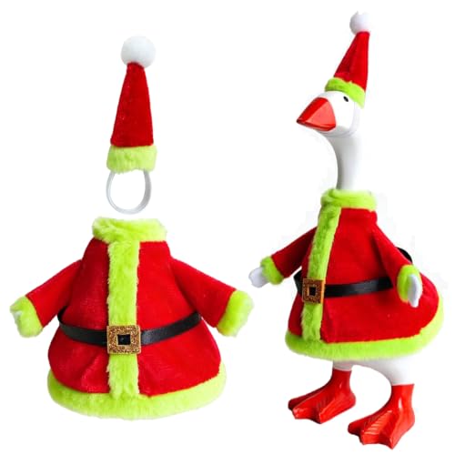 Mini Desk Goose Christmas Outfit Set - 7 Inch Holiday Decorations