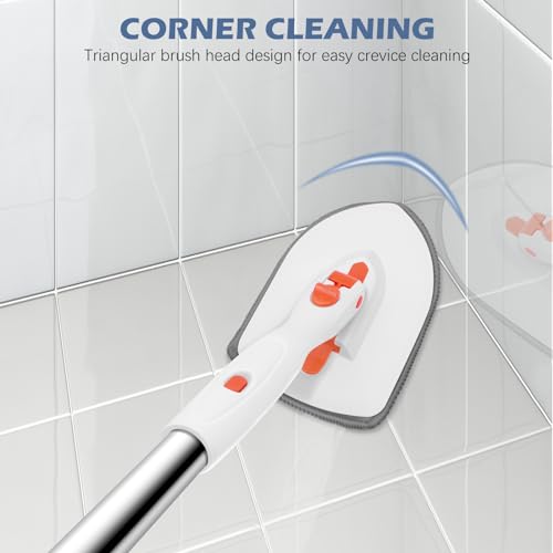 3-in-1 Shower & Tile Scrubber Brush with Extendable Long Handle