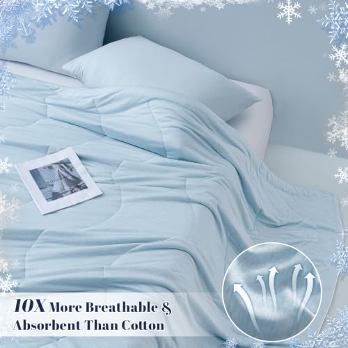 Bamboo Rayon Cooling Comforter - Lightweight Breathable Blanket for Night Sweats