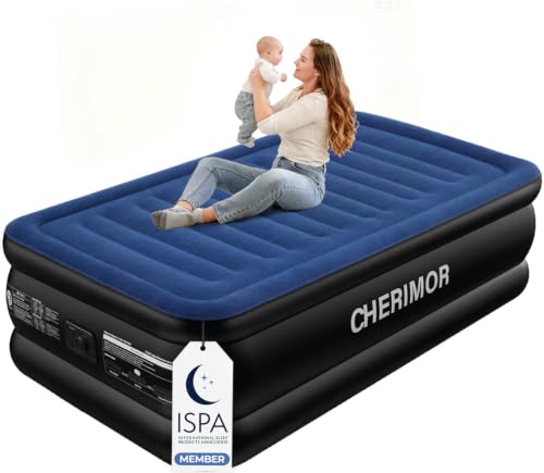 Twin XL Air Mattress with Built-in Pump, 80" Length, 18" Raised Comfort
