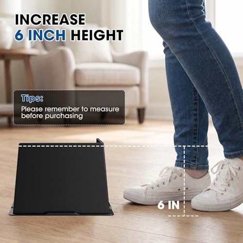 Heavy-Duty L-Shaped Bed Risers - 2 to 6 Inch Height, 4 Pack