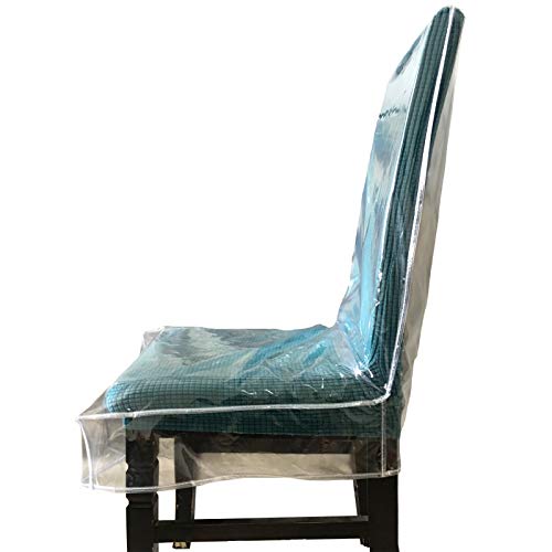 Clear Plastic Dining Chair Covers with Backrests - 2 Pack