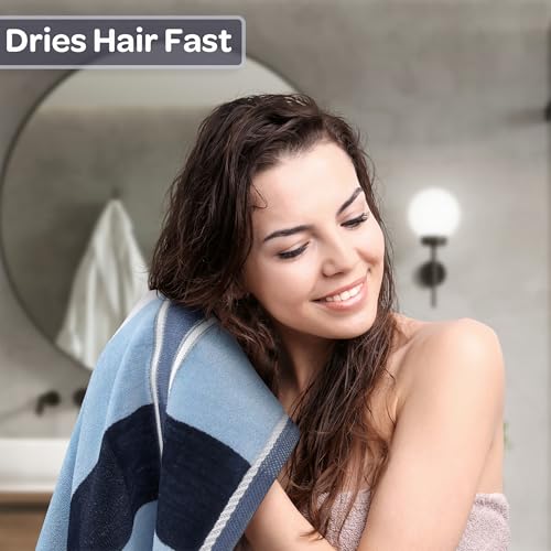 6-Piece Cotton Bathroom Towel Set - Navy Blue, 525 GSM Soft Bath Essentials