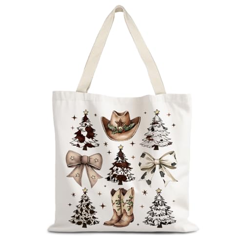 Santa Claus Christmas Tote Bag for Women – LUVADIAN Western Bow Gown Gift