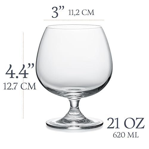 GLASSIQUE CADEAU 21 oz Crystal Brandy & Cognac Snifter Glasses Set of 2
