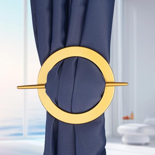 Ornate Floral Curtain Tiebacks, 2-Piece Metal Window Holdback Set