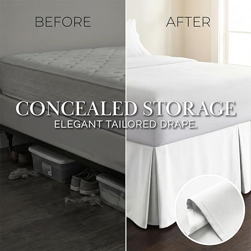 Queen Bed Skirt 14 Inch Drop - Pleated Soft Microfiber Dust Ruffle