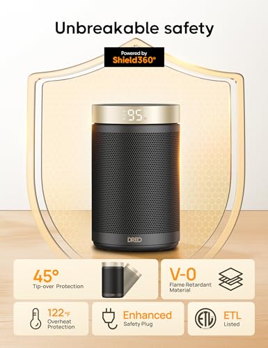 Portable Electric Space Heater with Thermostat and Remote 1500W