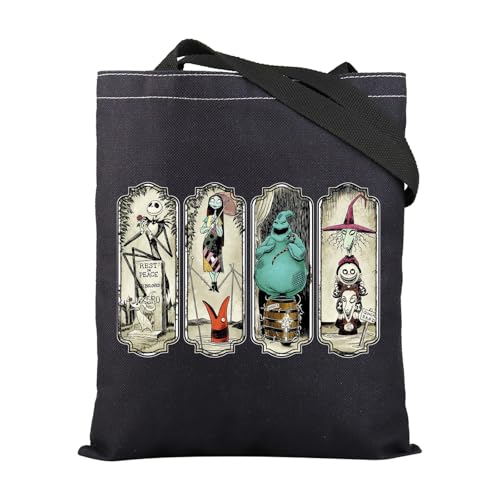 Spooky Jack and Sally Tote Bag for Horror Movie Fans - Zero Inspired Gift