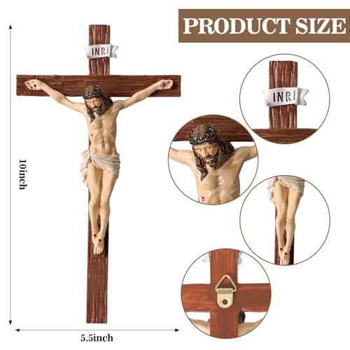10-Inch Crucifix Wall Cross – Religious Catholic Hanging Cross Decor