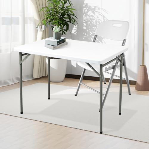 3ft Portable Folding Table, Durable HDPE Indoor and Outdoor Utility Desk