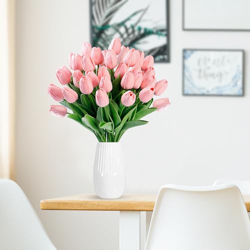 15 Pcs Real Touch PU Fake Tulips - Artificial Flowers for Home & Party Decor