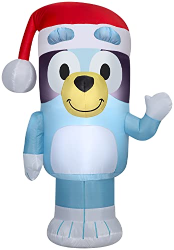 Gemmy 3.5 FT Bluey Christmas Inflatable with Santa Hat – Lighted