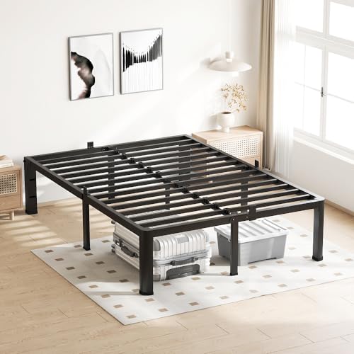 18-Inch Queen Metal Bed Frame, Heavy Duty Platform with Under-Bed Storage