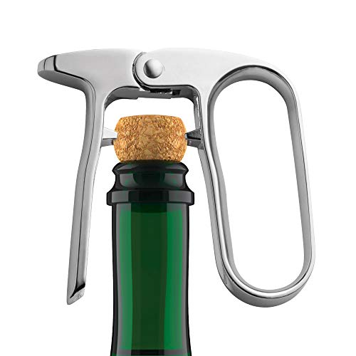 HIC Kitchen Champagne Opener - Spring-Action Wine Bottle Corkscrew for Natural & Synthetic Corks