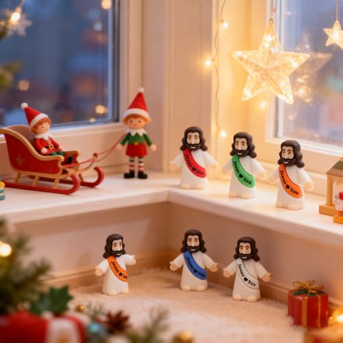 100 Pcs Mini Jesus Loves You Figurines - Bulk Religious Party Favors