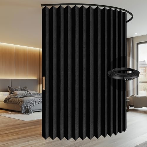 Blackout Room Divider Curtain with Flexible Ceiling Track System