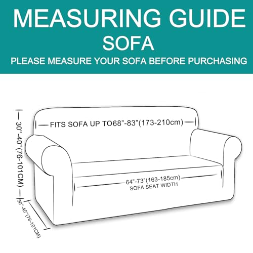 Stretch Couch Cover for 3 Cushion Sofa - Jacquard Furniture Protector