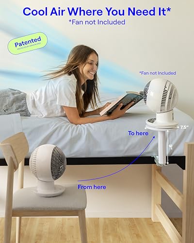 Smallish FanShelfie Adjustable Fan Holder for Dorm Bunk & Loft Beds