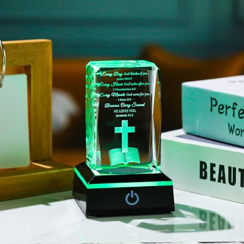 Movdyka 3D Crystal Christian Gifts for Women Men Inspirational Bible Verse - Bible Verse (Every Day)