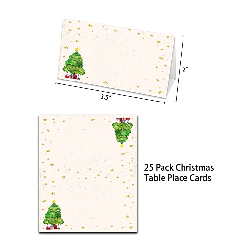 Christmas Table Place Cards, Xmas Blank Seating Card for Table, 25