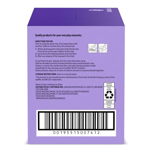 Super Absorbent Floor Mopping Dry Pads - 11 x 5.9 Inch Refills (36 Count)