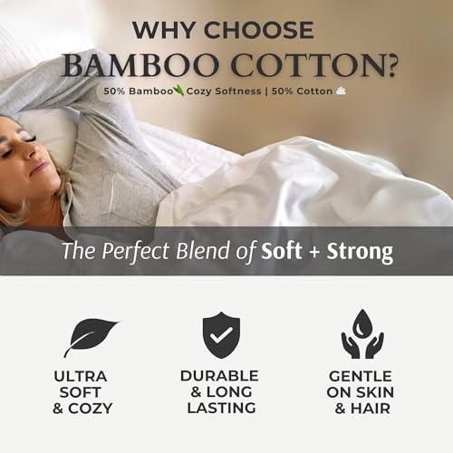 Twin Size Duvet Cover - Soft Bamboo-Cotton Blend, Button Closure