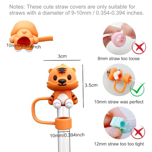 Silicone Straw Cover for Stanley Tumbler 30oz & 40oz - Tiger Shape Topper