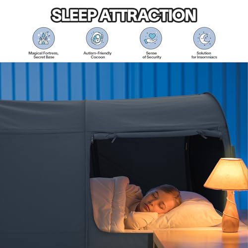Pop-Up Bed Tent Twin Size - Indoor Privacy Sleeping Canopy & Curtains