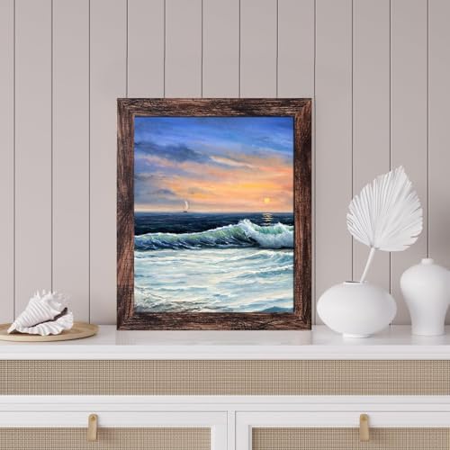 8x10 Rustic Brown Picture Frame 2-Pack for Wall & Tabletop Display