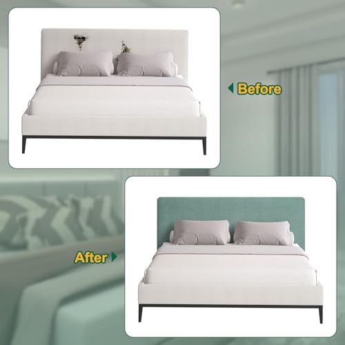Stretch Bed Headboard Cover, Dustproof Protector for 1.1-1.4m Headboards, Green