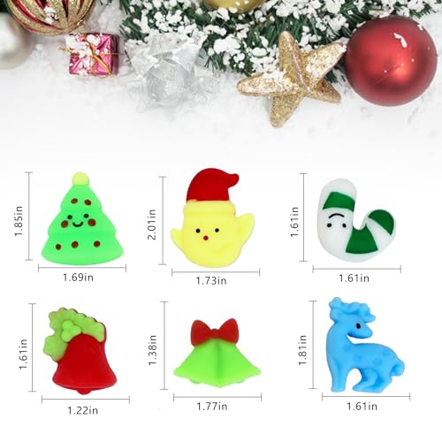Christmas Mochi Squishy Toys Set of 50 - Stress Relief & Party Favors