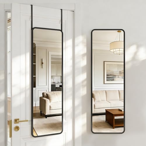 48x14 Inch Full Length Mirror, Over-the-Door or Wall Mounted Floor Mirror