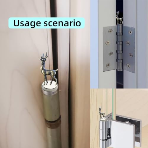 3-Piece Brass Fawn Magnetic Door Hinge Toppers - Decorative Animal Accents