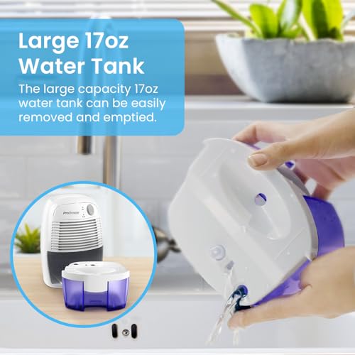 Pro Breeze Electric Mini Dehumidifier for Home, Compact & Portable