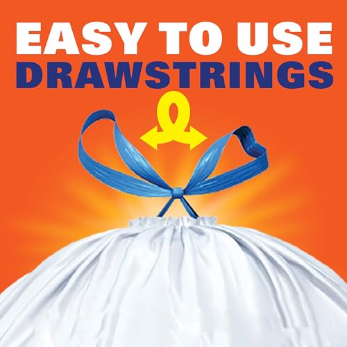 13 Gallon Tall Kitchen Trash Bags with Drawstring - Unscented, 90 Pack